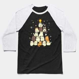 Cute Cats Merry Christmas Whisker Wonderland Baseball T-Shirt